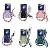Luxury Leather Wrist Strap Phone Case for Samsung Galaxy Z Flip 6 5  with Protective Shockproof Adjustable Lanyard Cover