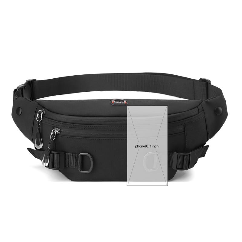 Waist Fanny Pack Hip Belt Bag for Men Anti-theft Running Nylon Male Travel Cross Body Sling Chest Pack Bum Bag