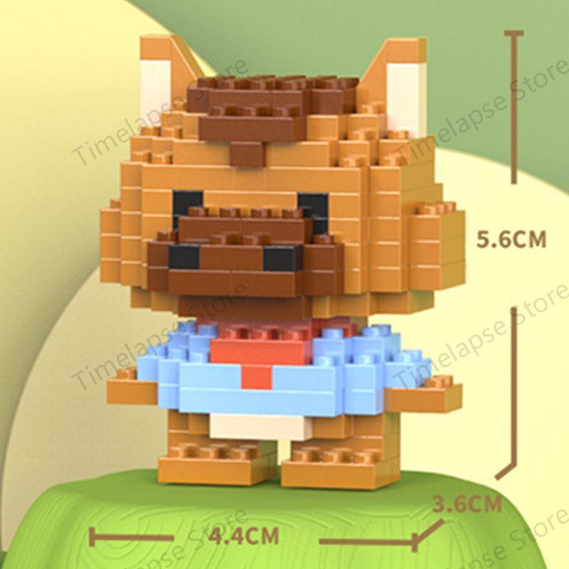 Diy Cute Animals Lion Corgi Dolphin Hamster Rabbit Dog Cats Fish Tanks Building Blocks Kit Girl Bricks Model Kids Toy Children