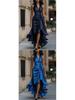 Trendy V-neck Irregular Women's Ruffle Dress