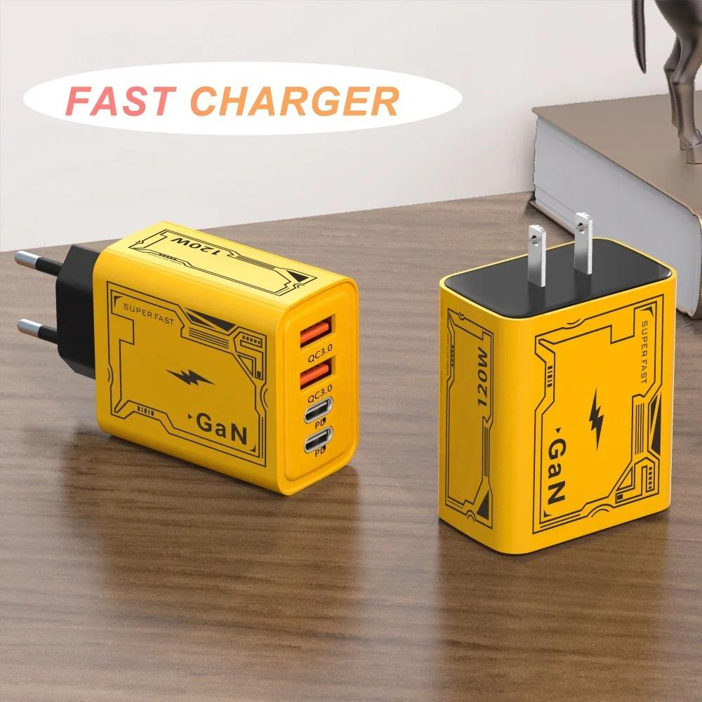 USB Type C Charger 4 Ports PD Fast Charging Mobile Phone Charger Adapter for iPhone Samsung Xiaomi MI Quick Charge Wall Charger