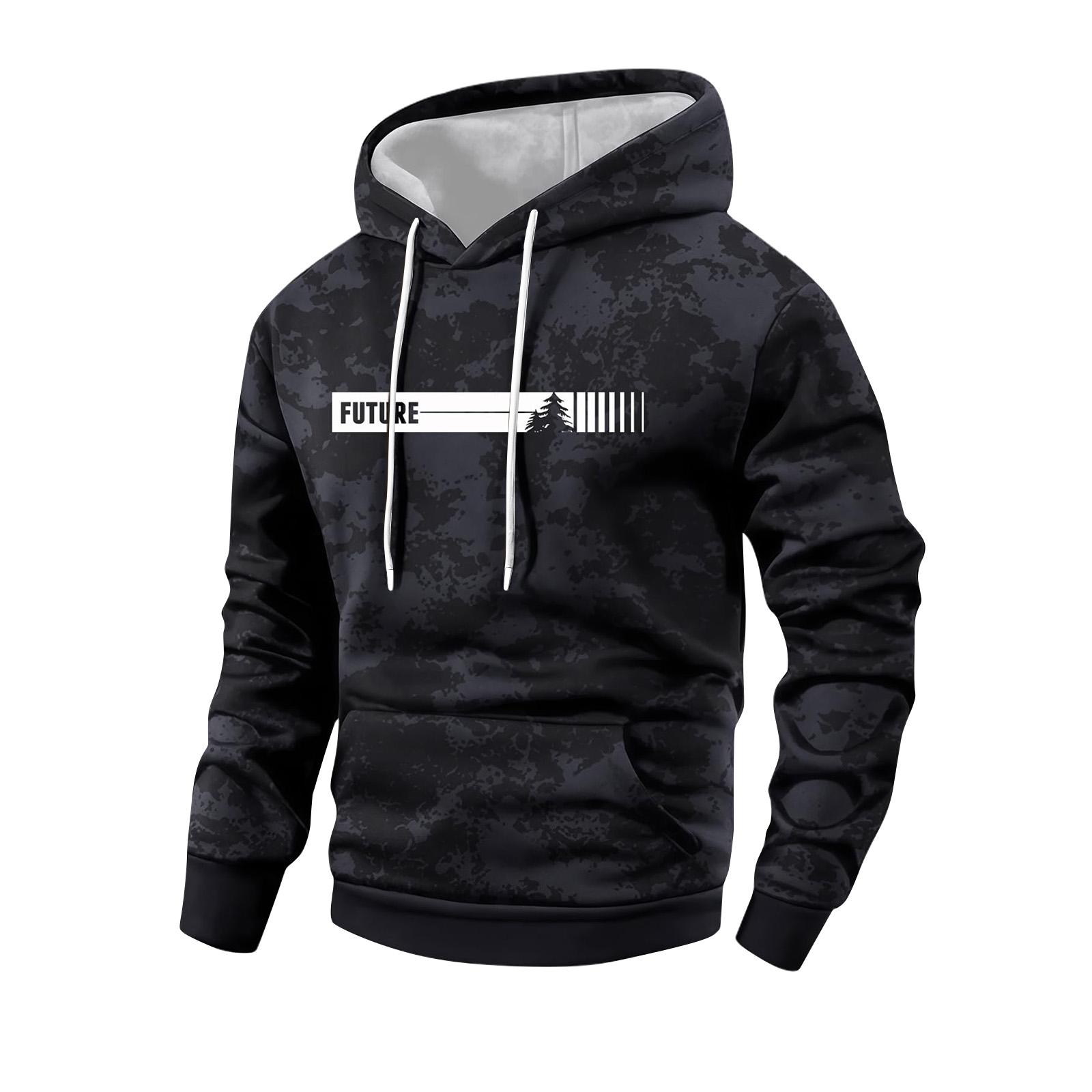 Мужская камуфляжная толстовка с капюшоном, мужская спортивная большого размера, повседневная толстовка L