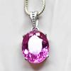 Natural Pink Ruby Pendant 28 ct 925 Sterling Silver Oval Gemstone Gemstone Jewelry Gift