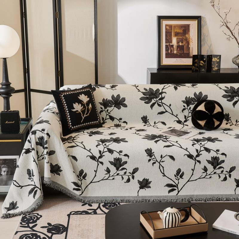 Retro Französischer Sofabezug Stoff Vollbezug Chenille Universal Leichter Luxus High-End Sofakissenbezug für Alle Jahreszeiten