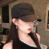 Japanese retro versatile black flat-top equestrian hat, versatile duckbill cap, stylish and slimming, sun protection hat for women