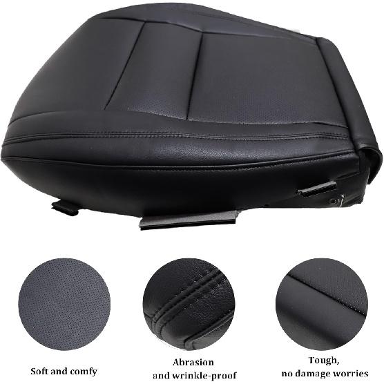 GXARTS perforierte Leder-Fahrersitz-Boden-Ersatzsitzbezug Schwarz Passend für Jeep Grand Cherokee 2011-2016 Passend für Dodge Durango 2011 2012