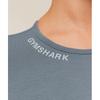 Gymshark Embroidered Logo Crop Top Iron Blue B4c6z Uctm