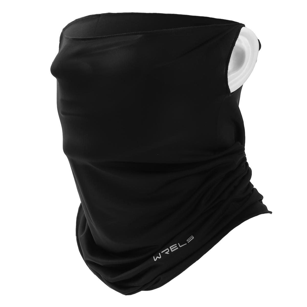 

WRELS дышащая солнцезащитная маска для лица Ice Silk солнцезащитная маска для лица для езды на велосипеде на открытом воздухе однотонная повязка на шею защита от ультрафиолета чёрный