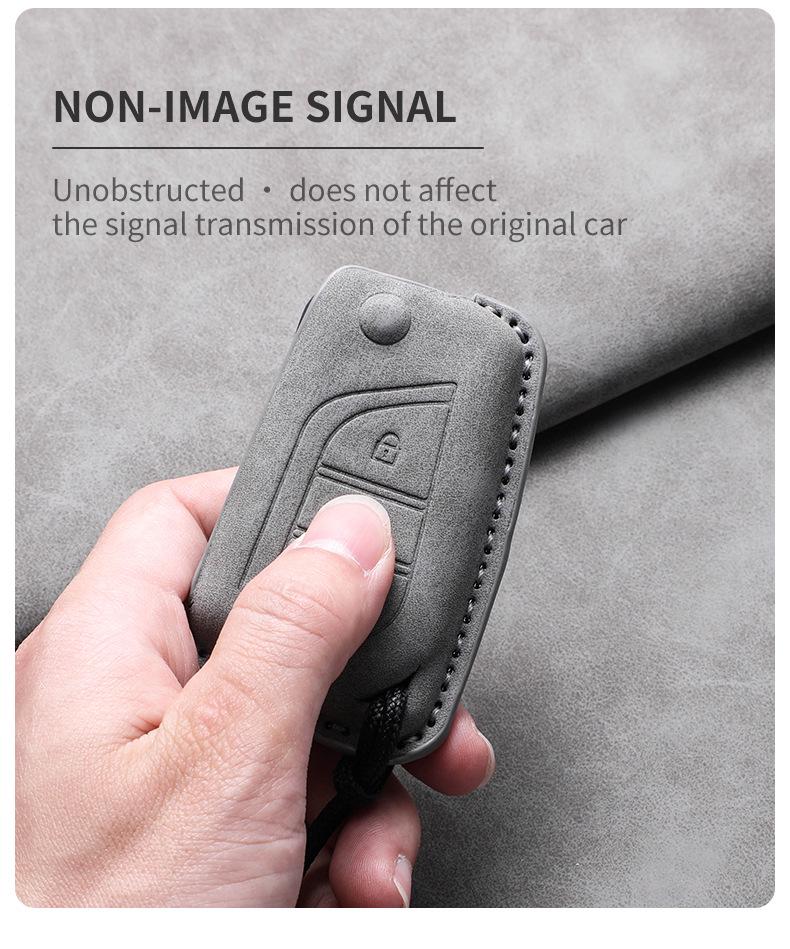 Sheepskin Leather Key Cover for Toyota Alphard, RAV4, Camry, Highlander