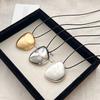 Fashion Matte Metal Irregular Pendant Necklace for Women Girls Simple Long Sweater Chain Accessory
