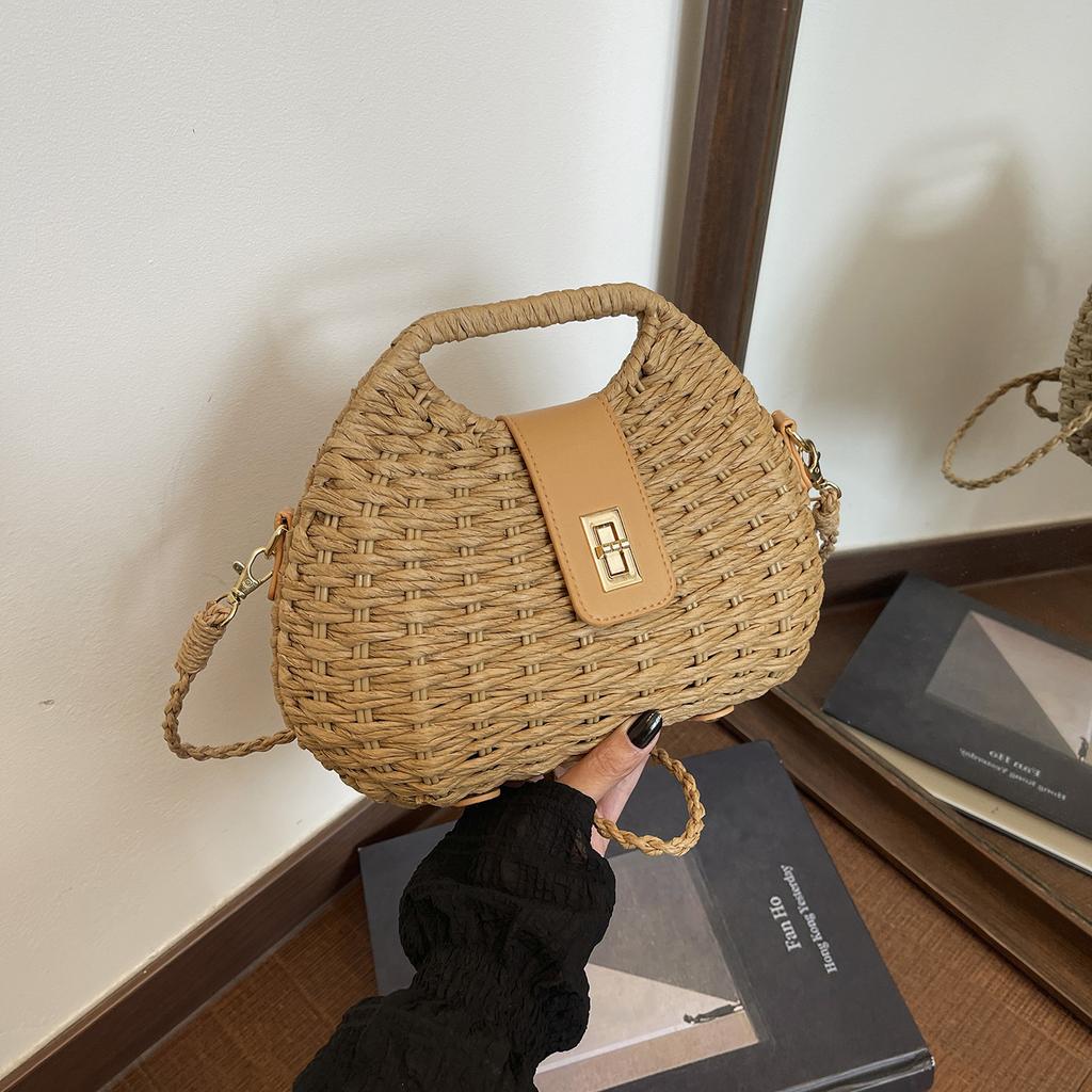 Woven Elegant Straw Woven Bag Summer Travel Beach Shoulder Bag Crossbody Bag Fashion Wicker Rattan Bag Women Handbags 2026 New
