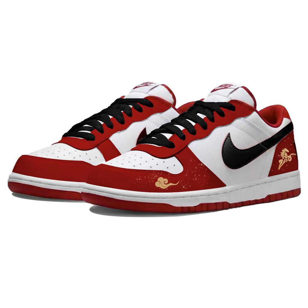 Nike Big Horse Steps On Auspicious Clouds Abrasion Resistant Abrasion Resistant Low top Skateboard Shoes Unisex Red 355152-150(team1719-)