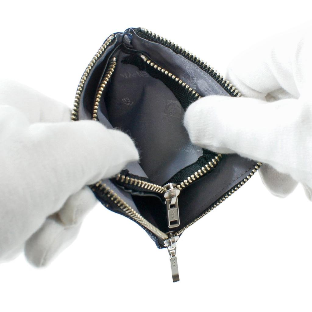 Indenya Inden Coin Purse F Coin Purse 08 Deerskin Navy Blue x White Lacquer Qinghai Wave Pattern 1008-14-004