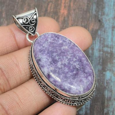 Wonderful Lepidolite Stone Gemstone Handmade Solid 925 Sterling Silver Jewelry Pendant