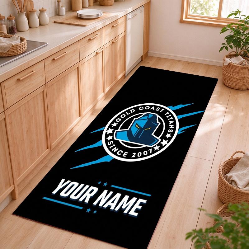 gol coast titans Customizable name kitchen floor mat easy to clean and wipe down Suitable for kitchens living rooms and entryways—a perfec