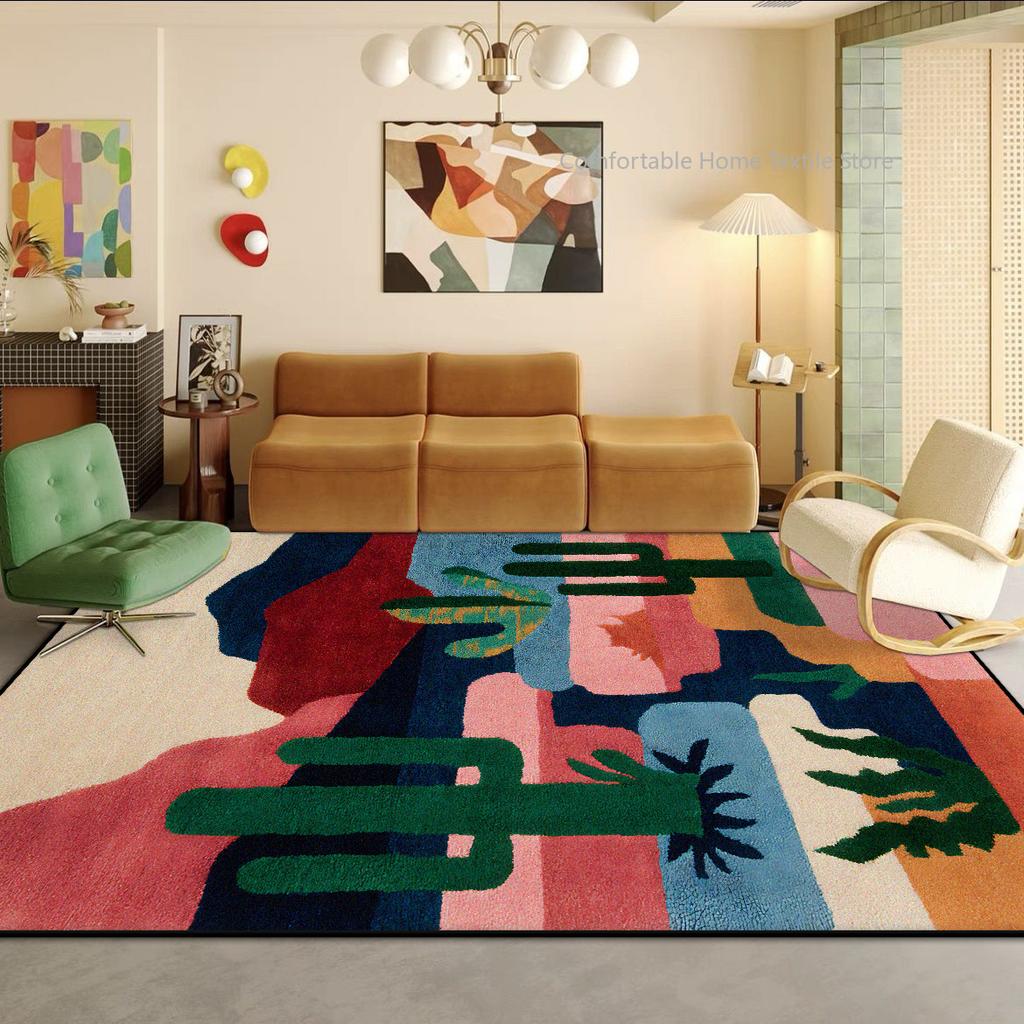 Nowoczesny Abstrakcyjny Styl Dywan Dekoracyjny do Salonu Duży Rozmiar Miękki Artystyczny Dywan do Dekoracji Sypialni Łatwe Czyszczenie Mata pod Stolik Kawowy