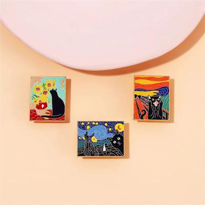 Oil Painting Series Geometric Cartoon Badge Fixed Accessory