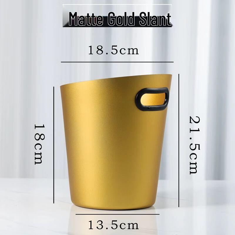 European Frosted Gold Slanted Ice Bucket with Tongs