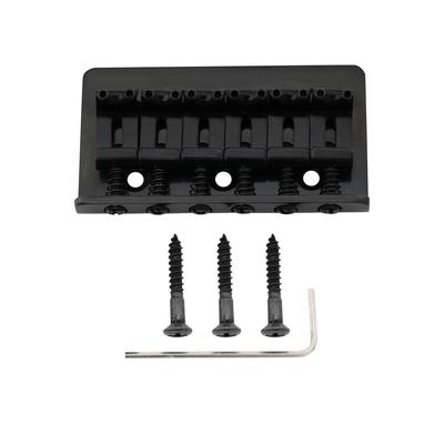 Musiclily Pro 10.8mm Steel Hardtail Fixed Bridge with Vintage Saddles for Imported Strat/Telecaster Electric Guitars, Black