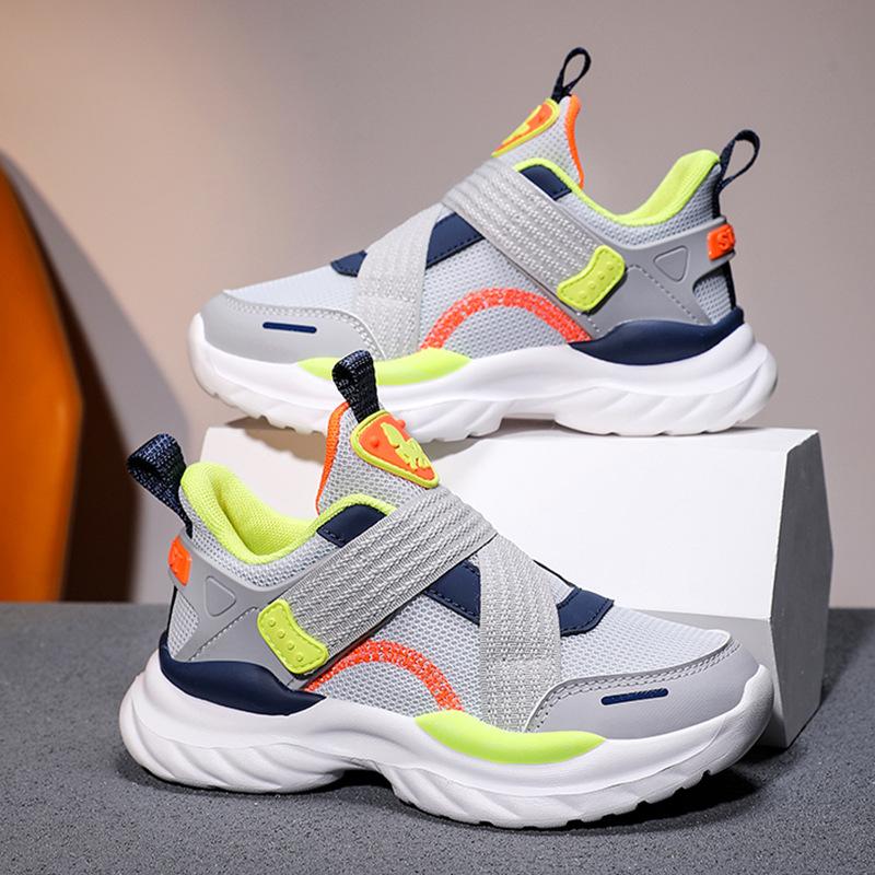 Boys Shoes New Mesh Breathable Running Shoes Non-slip Soft Sole Shock Absorption Children's Boys Sports Shoes