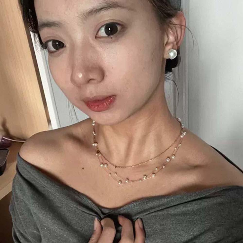 Luxury Beaded Choker Necklace Exquisite Collarbone Chain Brilliant Neck Pendant  Birthday Gift