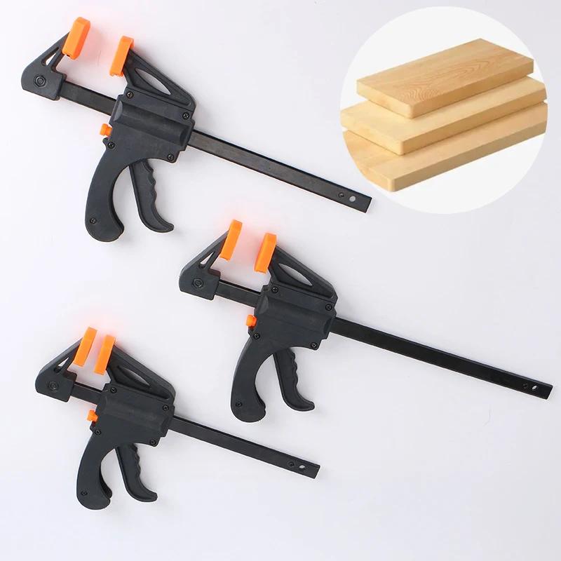 1pc Woodworking Work Bar Mini F Clamp Clip Hard Quick Ratchet Release Clip DIY Carpentry Hand Vise Tool Gadget Woodworking Clamp