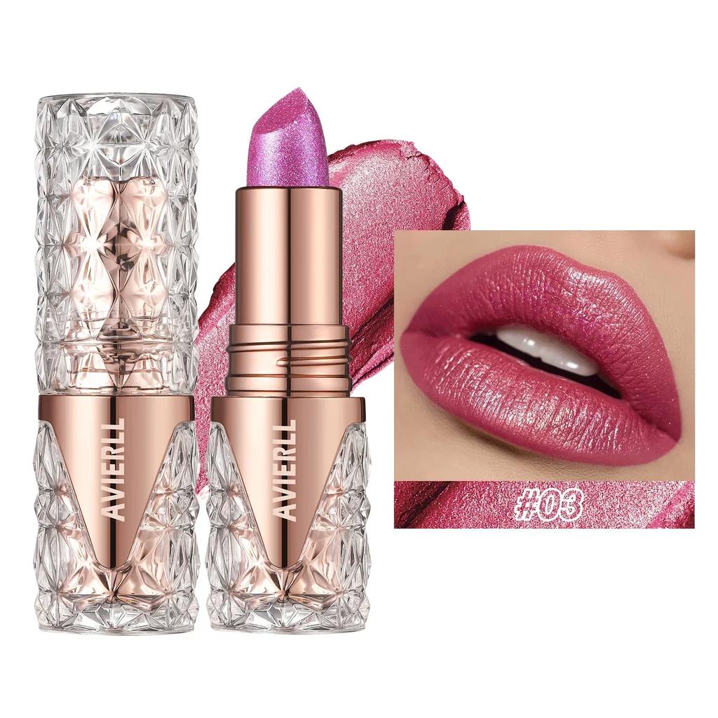 Perleťová rtěnka s jemným třpytem, hydratační hedvábná mořská panna, růžová, dlouhotrvající voděodolný lesk na rty, make-up na rty