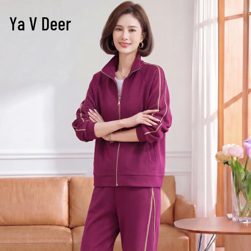Yalu Women's Casual Zip-Up Sportswear Two-Piece Set