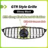 Glossy Black GTR Style Bumper Grille With 3D ABS Star Emblem Logo For Mercedes Benz C-Class W205 2019-21 C180 C200 C300 C43 AMG