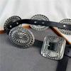 Western Style Cowboy Metal Carved Belts Wide Ethnic Style Waistband  Dress Decoration