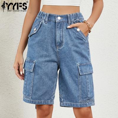 Damenmode, lässig, einfarbig, bedruckt, Sport-Shorts mit hoher Taille