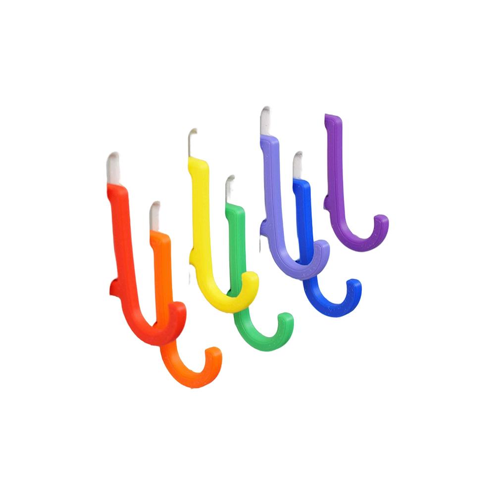 

7pcs Colorful 3D Printed Hooks Rainbow Design Hole Board Organizer Hooks for Home Office and Entryway Storage