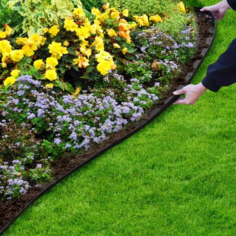 

Top Quality Easy to install Pe plastic garden edging kit with sturdy anchors - durable lawn boundaries for landscape and lawn чёрный