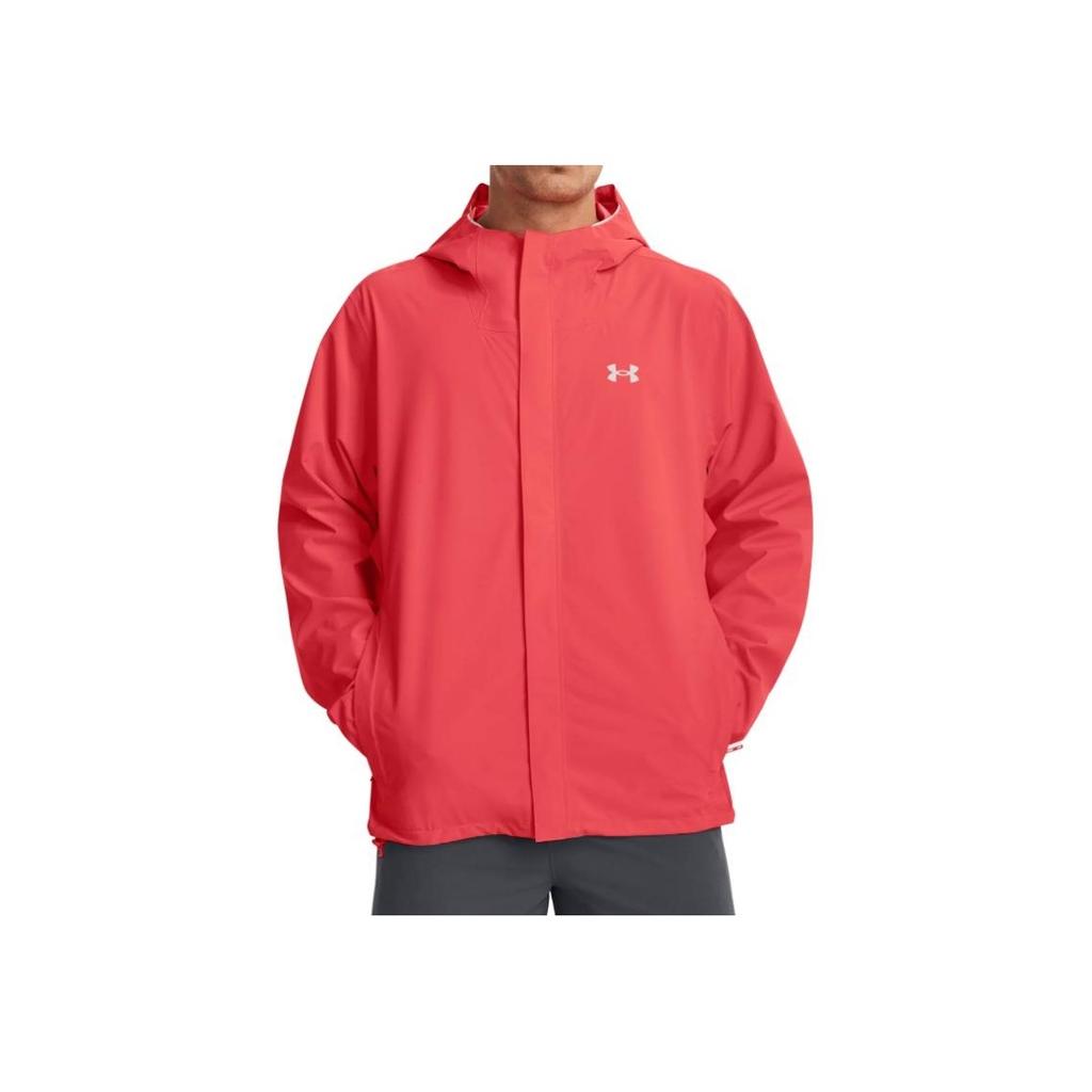 Under Armour Stormproof Cloudstrike Stretch Jacket With Solid Color Logo Print And Zippered Hood Men Jackets 1376066-628