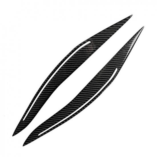 2x Car Headlight Eyebrows Eyelids Cover Trim For BMW 5 Series F10 2014-2016