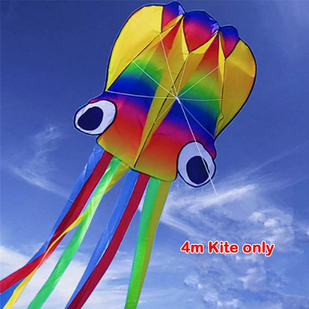 Wind Resistant Octopus Kite 4m Soft Kite New Inflatable Kite  for Adults Children 4m Octopus Kite