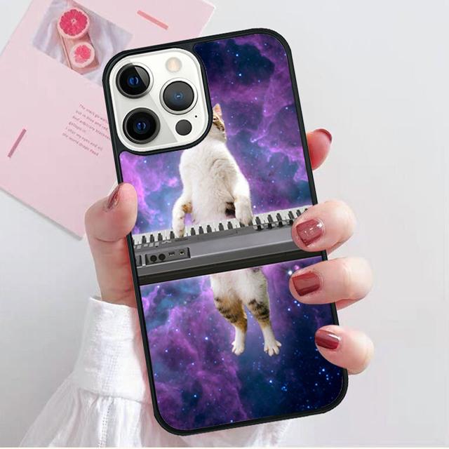 

Synth Synthesizer cat Pattern Phone Case Cover For iPhone 17 Air 15 16e Pro Max 14 13 12 11 Pro Max Plus Coque iPhone 11pro max