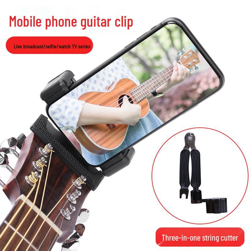 Guitar-Mounted Phone Stand for Live Streaming & Recording