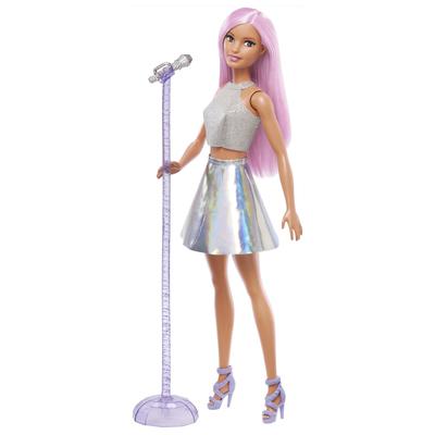 Barbie 65 Barbie und Arbeit Popstar Anziehpuppe Puppenhaus Rollenspielpuppe Ab 3 Jahren Silber JCW42
