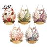 Birthday Gift for Girlfriend Stained Glass Style Swan Pendant Decorative Acrylic Suncatcher Window Car Sunlight Prism Ornament And Christmas