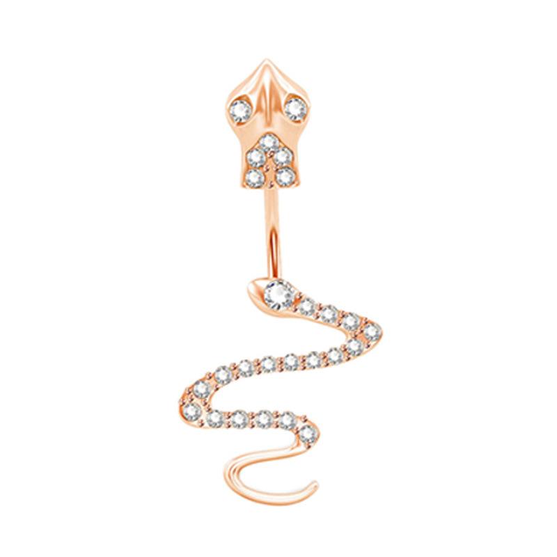 

Европейский и американский стиль, кольцо со змеей и бриллиантом в виде пупка, пряжка для пупка, многоцветный вариант, вакуумный гвоздь для пупка из нержавеющей стали