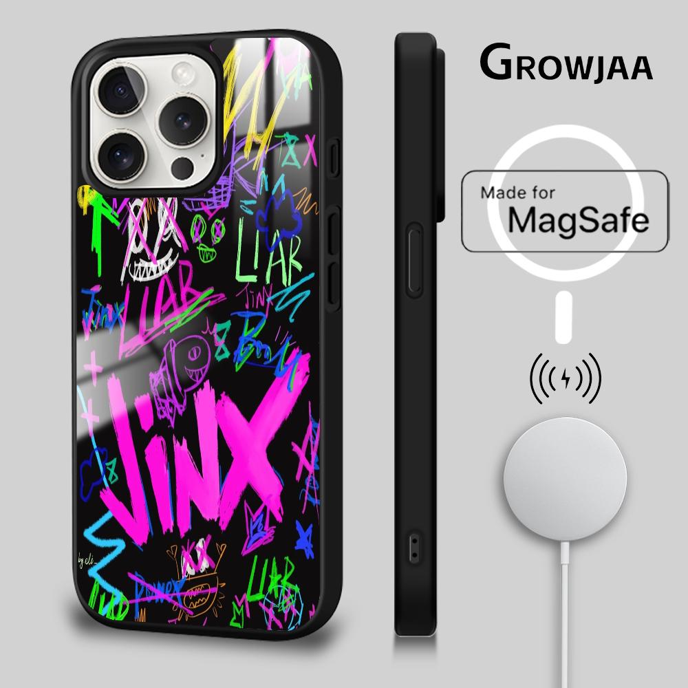 

Game Jinx L-LOL Phone Case Magnetic For iPhone 16 15 14 13 12 11 Pro Max Plus Mini Magsafe Wireless Charging Cover iPhone14