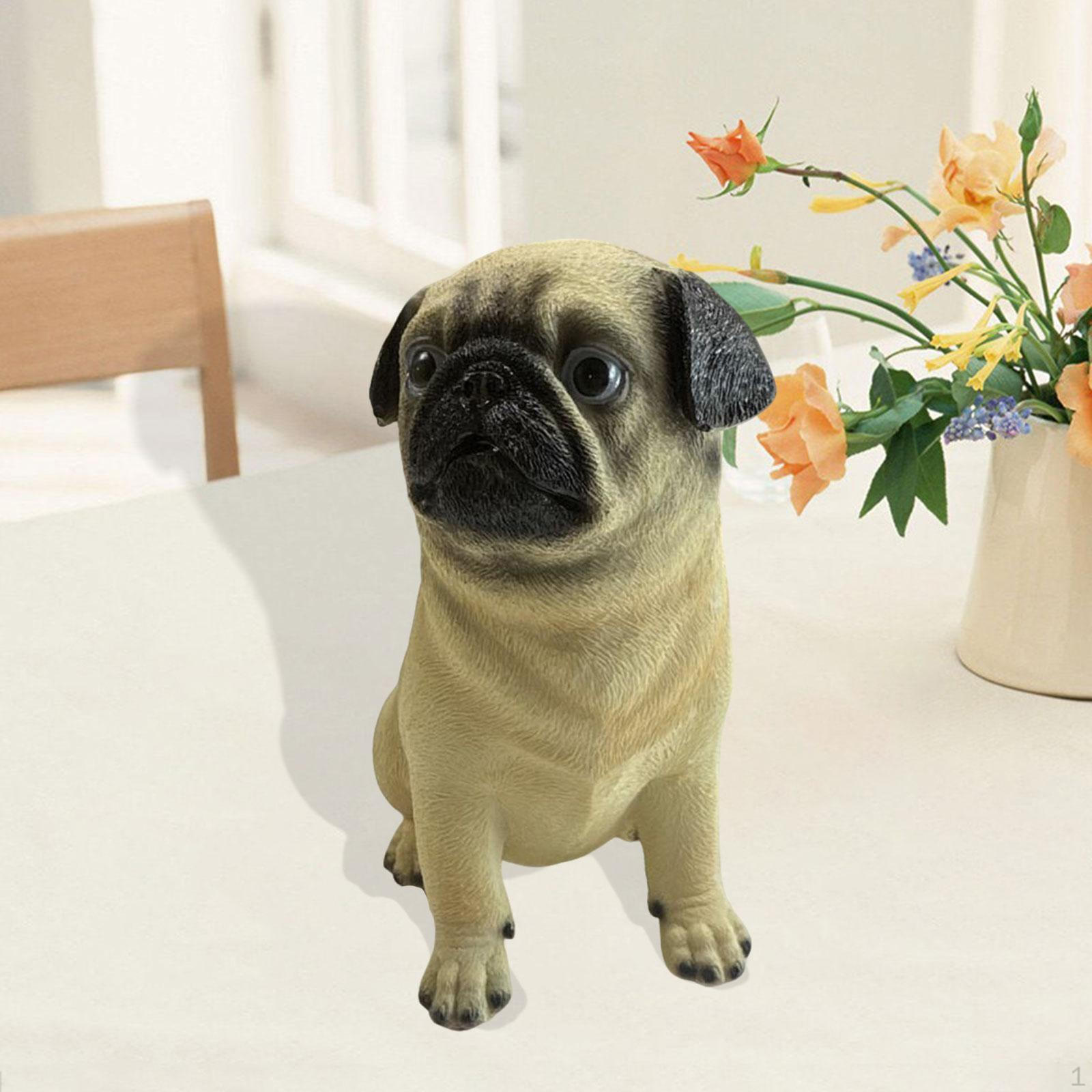 

Animal Dog Statue Figurine Handmade Craft Creative Collection Home Decor for Office Wedding Brown