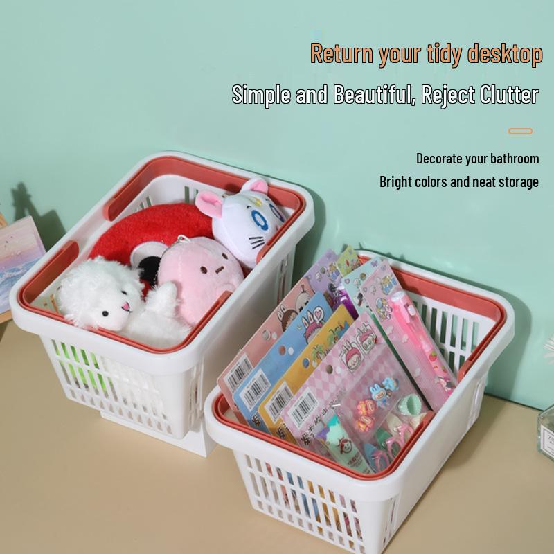 Modern Handheld Bathroom Cosmetics Organizer Basket