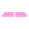 2Pcs Silicone Mold 6 Grids Heat Resistant Flexible Reusable Silicone Mold for Making Soaps Baking Cakes Muffins