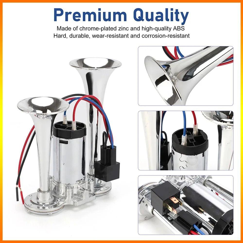 Dual Trumpets Car Horn 120DB Super Loud Horn Bus Horn Air Horn Motorcycle
