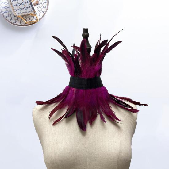 Sexy Lace Stitching Women Neck Sleeve Faux Feather Fake Collar Punk Party Cosplay False Scarf Fashion Accessories
