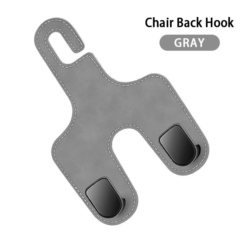 SEAMETAL Car Seat Headrest Hook PU Leather Phone Holder Auto Seat Back Mount Organizer Car Interior Hanger