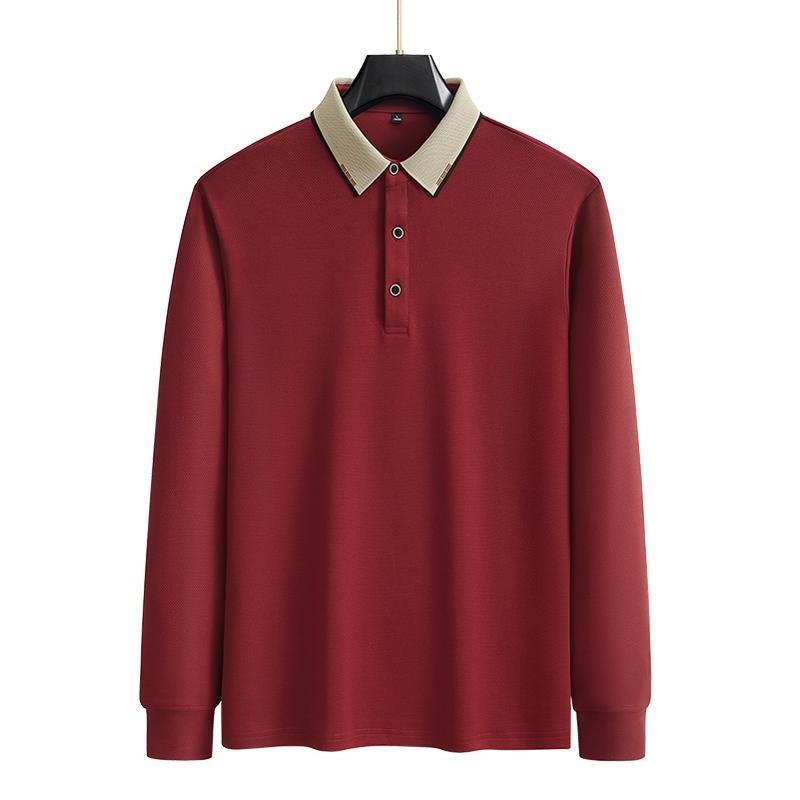 Large Size Long Sleeved T-shirt with a Collar and Polo Shirt As a Base for Men's Business Casual Tops In Spring and Autumn