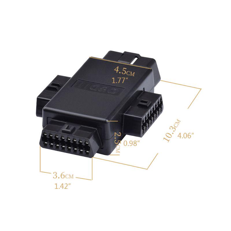 16 Pin OBD2 Car Connector Plug 1 Male To 3 Female Multifunction Plug Diagnostic Cables Tool Car Connector Adapter